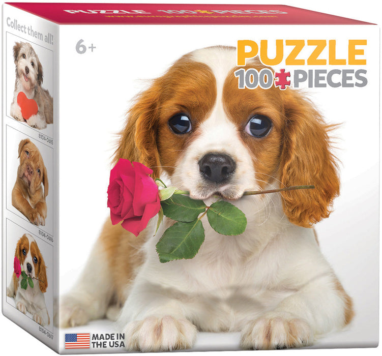 Puzzle: Mini Puzzle Collection - Dog with Rose - for just $4.99! 