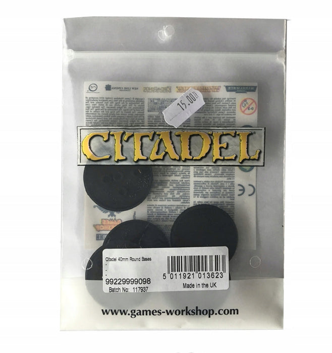 Citadel: 40mm Round Bases (5) - for just $5.25! 