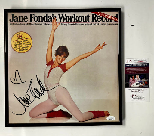 Actress Jane Fonda Autographed Signed & Framed Workout Record With JSA COA - for just $250! 