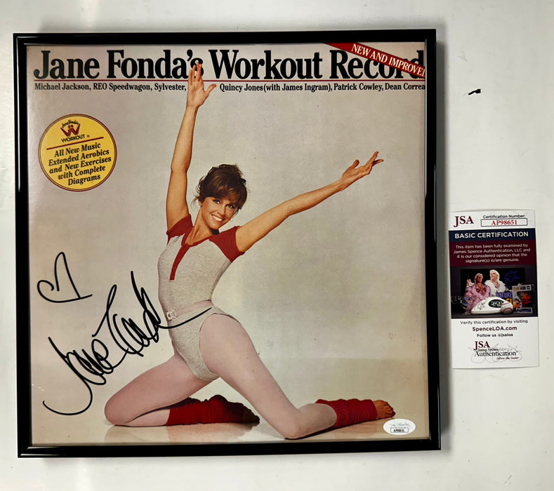 Actress Jane Fonda Autographed Signed & Framed Workout Record With JSA COA - for just $250! 