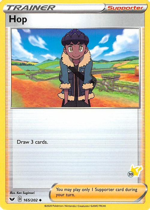Hop (165/202) (Pikachu Stamp #33) [Battle Academy 2022] - for just $0.10! 