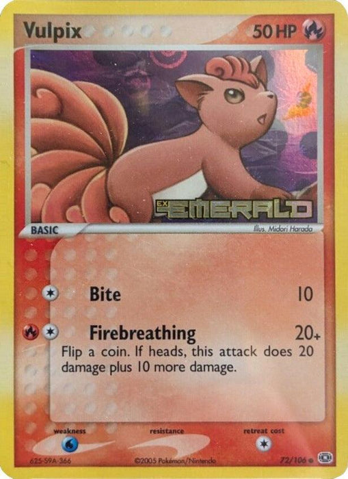 Vulpix (72/106) (Stamped) [EX: Emerald] - for just $18! 