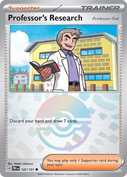 Professor's Research (122/131) [Professor Oak] (Poke Ball Pattern) [Scarlet & Violet: Prismatic Evolutions] - for just $0.15! 