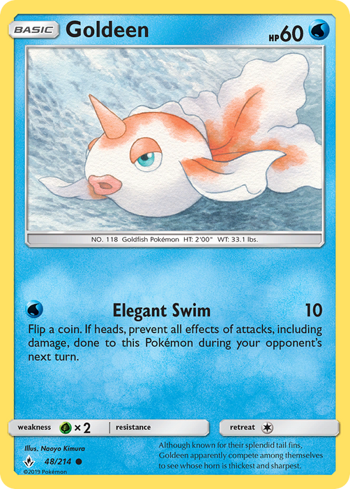 Goldeen (48/214) [Sun & Moon: Unbroken Bonds] (Glossy Misprint) - Just $0.25! Shop now at Retro Gaming of Denver