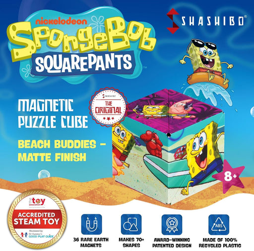 SHASHIBO Magnetic Puzzle Cube: Spongebob Squarepants - Beach Buddies - for just $24.99! 