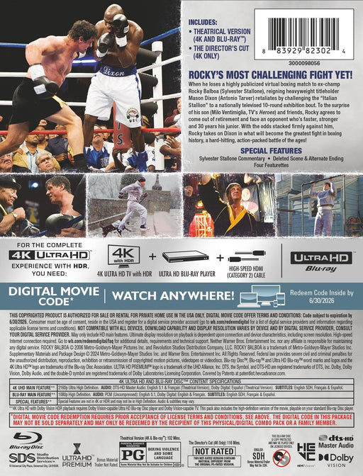 Rocky Balboa - Steelbook (Theatrical & Director's Cut) [4K Ultra HD + Blu-Ray + Digital] - for just $37.99! 