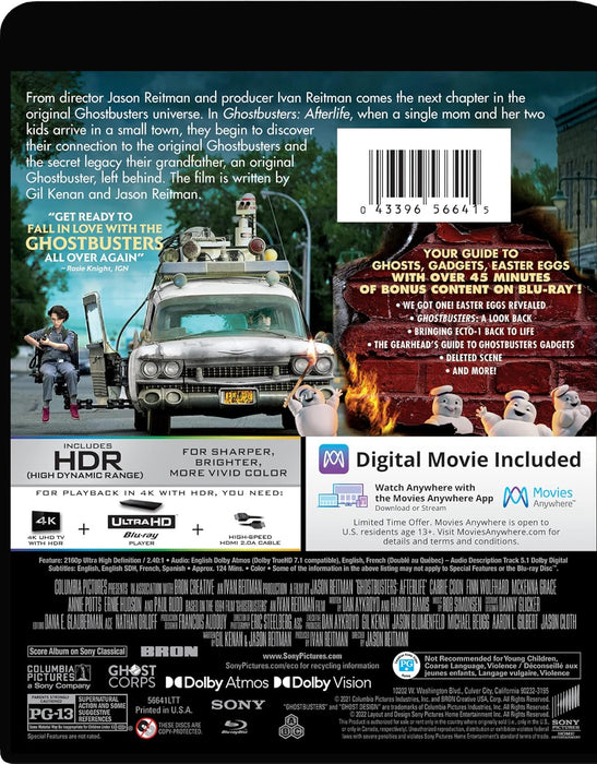 Ghostbusters: Afterlife [4K UHD] [Blu-ray] - for just $26.99! 