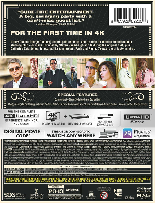 Ocean's Twelve - Steelbook (4K Ultra HD + Digital) - for just $39.99! 