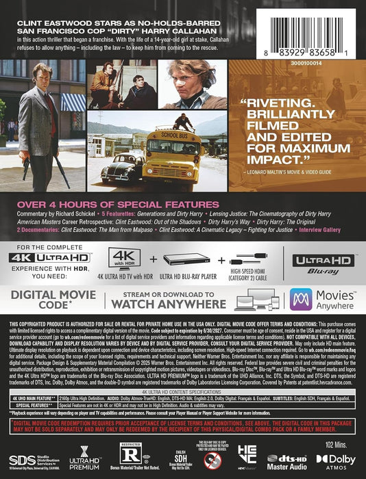 Dirty Harry - Limited Edition Steelbook (4K Ultra HD + Digital) - for just $30.99! 