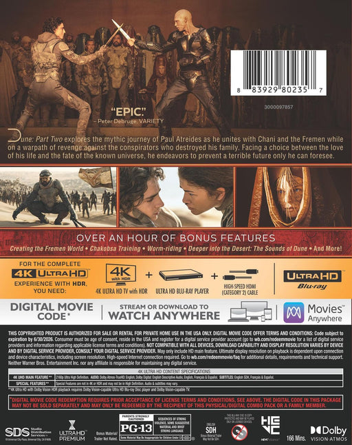 Dune: Part Two (4K Ultra HD + Digital) - for just $19.99! 