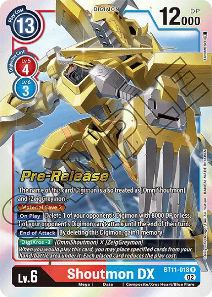 Shoutmon DX [BT11-018] [Dimensional Phase Pre-Release Promos] - Just $0.30! Shop now at Retro Gaming of Denver