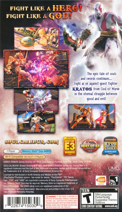 Soul Calibur: Broken Destiny – PlayStation Portable (PSP) - for just $25.99! 