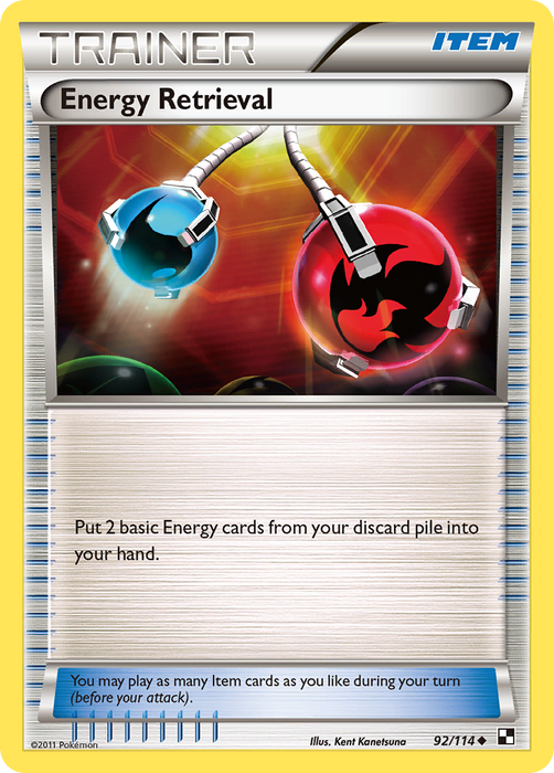 Energy Retrieval (92/114) [Black & White: Base Set] - Just $0.05! Shop now at Retro Gaming of Denver