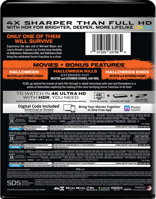 Halloween Trilogy (Halloween / Halloween Kills / Halloween Ends) [4K Ultra HD + Digital] - for just $65.99! 