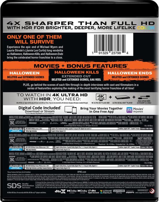 Halloween Trilogy (Halloween / Halloween Kills / Halloween Ends) [4K Ultra HD + Digital] - for just $65.99! 