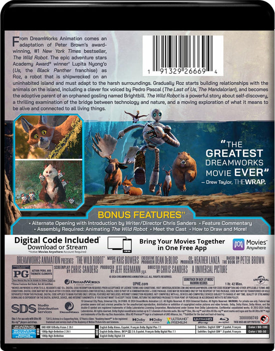 The Wild Robot - Collector's Edition 4K Ultra HD + Blu-ray + Digital - for just $31.99! 