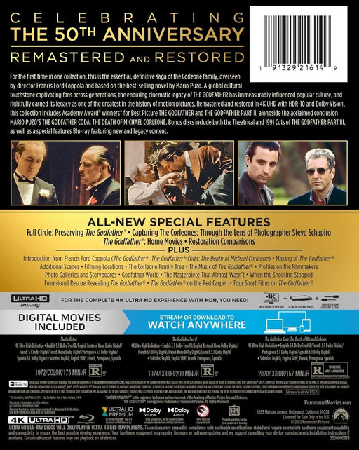 The Godfather Trilogy [4K UHD] - for just $99.99! 