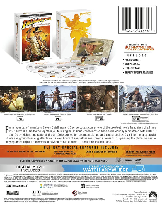 Indiana Jones 4-Movie Collection Limited Edition Steelbook [4K UHD + Digital Copy] - for just $121.99! 