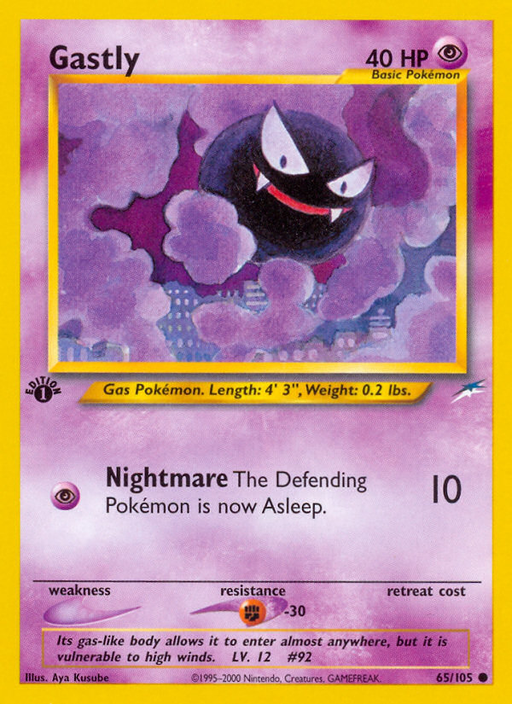 Gastly (65/105) [Neo Destiny 1st Edition] - Just $0.90! Shop now at Retro Gaming of Denver