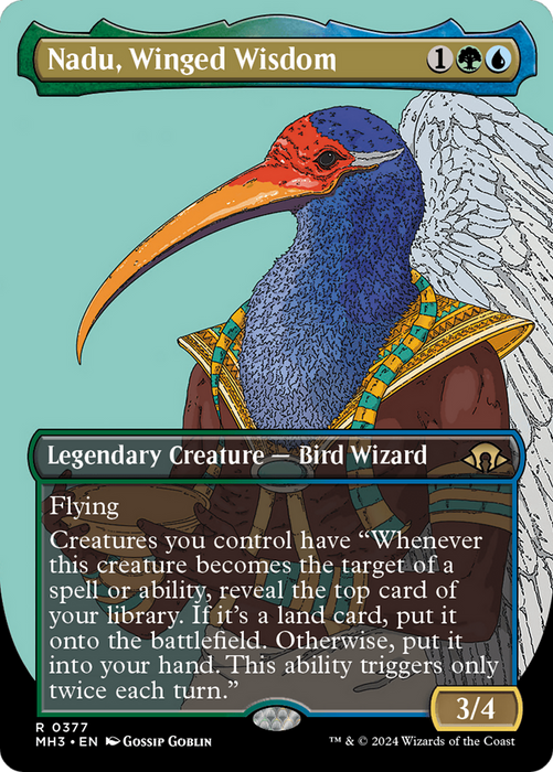 Nadu, Winged Wisdom (Borderless) (MH3-377) - Modern Horizons 3 (Borderless) - for just $0.17! 