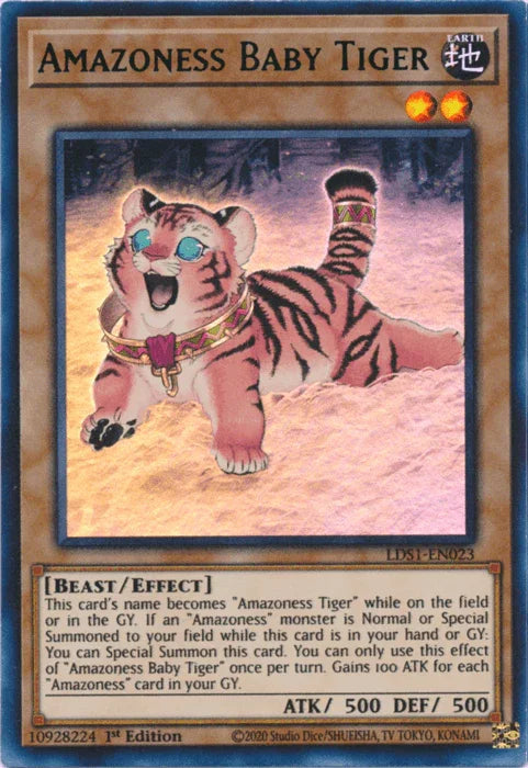 Amazoness Baby Tiger (Green) [LDS1-EN023] Ultra Rare - for just $0.20! 