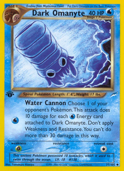 Dark Omanyte (37/105) [Neo Destiny 1st Edition] - for just $2.05! 