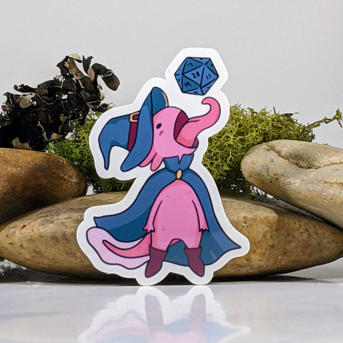 Axolotl Eating D20 Polyhedral Dice Sticker - 3" - for just $3.50! 