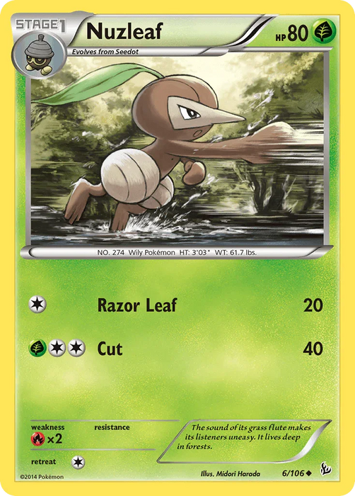 Nuzleaf (6/106) [XY: Flashfire] - for just $0.10! 