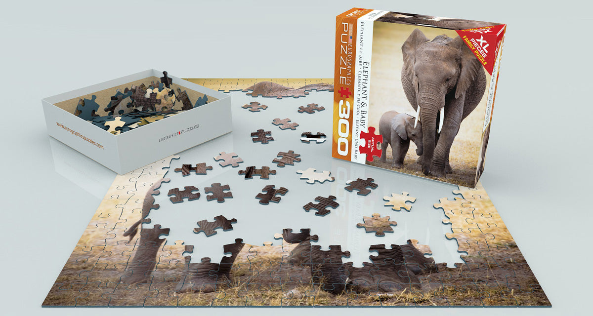 Puzzle: Variety 300 Pieces - Elephant & Baby - for just $16.99! 