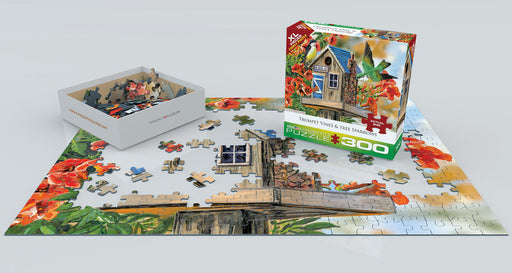 Puzzle: Family Oversize Puzzles - Trumpet Vines & Tree Sparrows by Janene Grende - for just $16.99! 