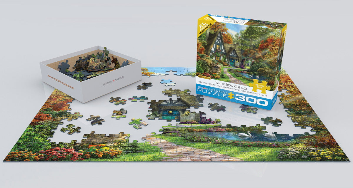 Puzzle: Family Oversize Puzzles - White Swan Cottage by Dominic Davison - for just $16.99! 