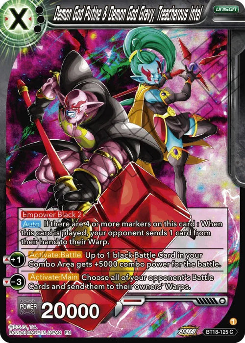 Demon God Putine & Demon God Gravy, Treacherous Intel (BT18-125) [Dawn of the Z-Legends] - for just $0.10! 