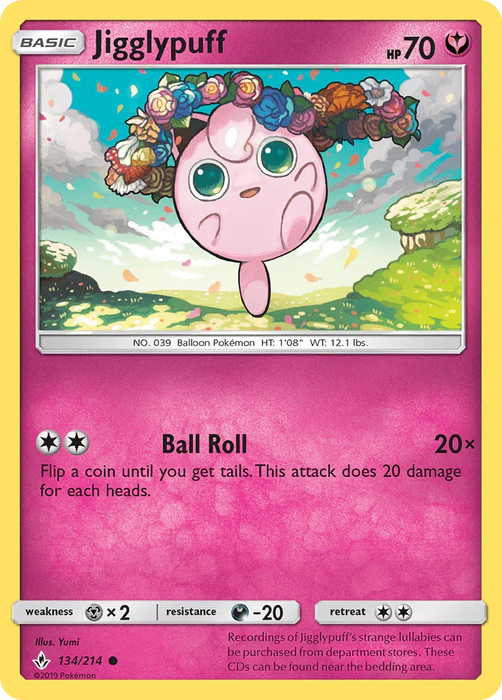 Jigglypuff (134/214) [Sun & Moon: Unbroken Bonds] - for just $0.40! 
