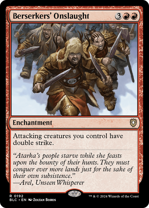 Berserkers' Onslaught (BLC-192) - Bloomburrow Commander - for just $0.12! 