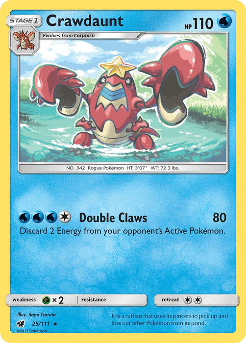 Crawdaunt (25/111) [Sun & Moon: Crimson Invasion] - for just $0.15! 