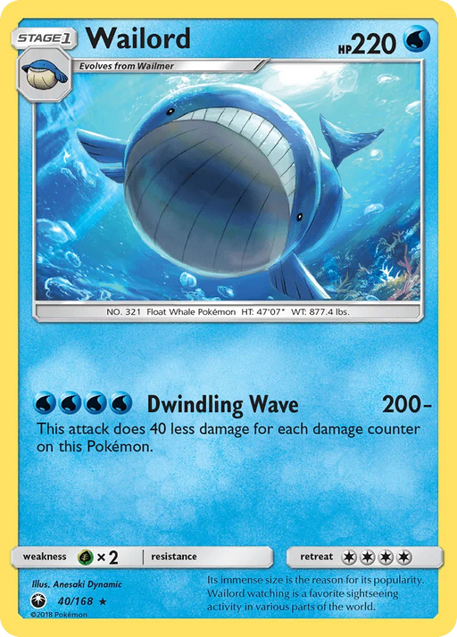 Wailord (40/168) [Sun & Moon: Celestial Storm] - for just $0.25! 