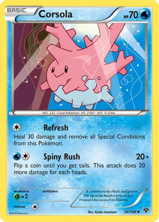 Corsola 036/146 - XY Base Set - for just $0.16! 