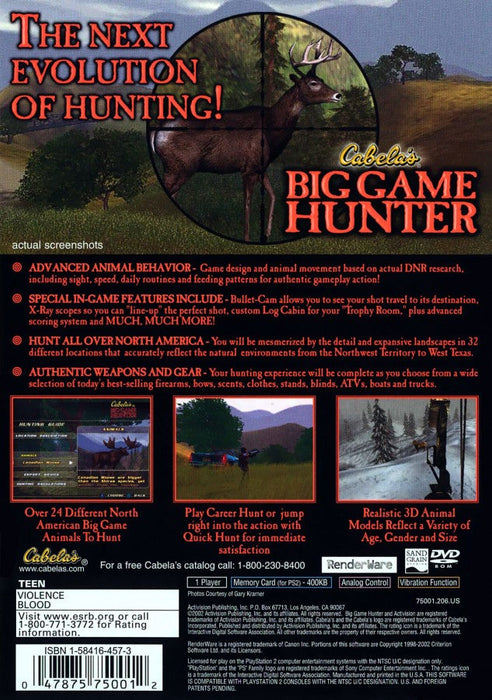 Cabela's Big Game Hunter – PlayStation 2 (PS2) - for just $3.99! 