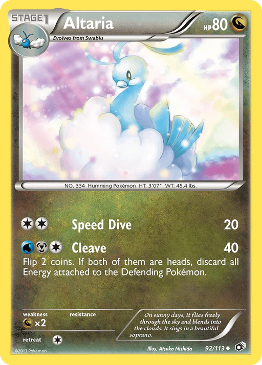 Altaria (92/113) [Black & White: Legendary Treasures] - for just $0.30! 