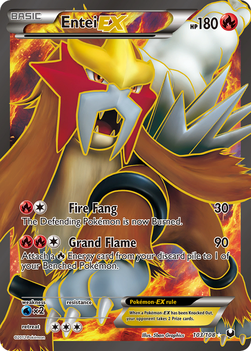 Entei EX (103/108) [Black & White: Dark Explorers] - Just $26.25! Shop now at Retro Gaming of Denver