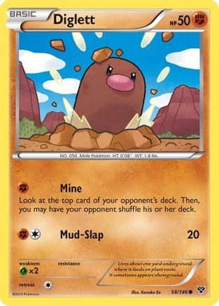 Diglett 058/146 - XY Base Set Reverse Holofoil - for just $0.40! 