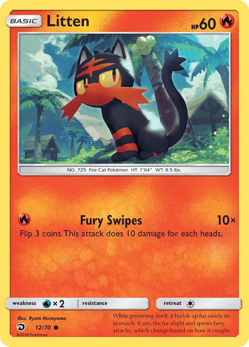 Litten (12/70) [Sun & Moon: Dragon Majesty] - for just $0.20! 