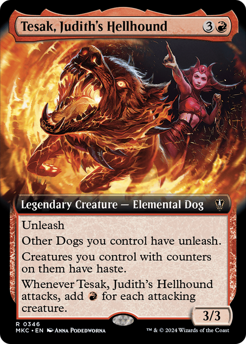 Tesak, Judith's Hellhound (Extended Art) [Murders at Karlov Manor Commander] - Just $0.03! Shop now at Retro Gaming of Denver