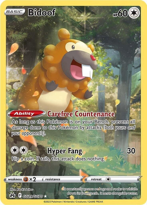 Bidoof (GG29/GG70) [Sword & Shield: Crown Zenith] - for just $3.20! 