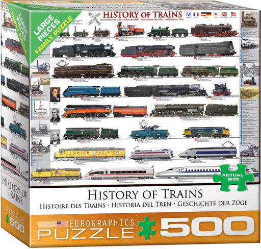 Puzzle: Family Oversize Puzzles - History of Trains - for just $16.99! 