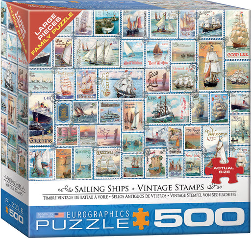 Puzzle: Variety 500 Pieces - Sailing Ships Vintage Stamps - for just $16.99! 