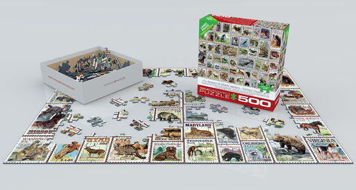 Puzzle: Variety 500 Pieces - Animals of North America - Vintage Stamps - for just $16.99! 