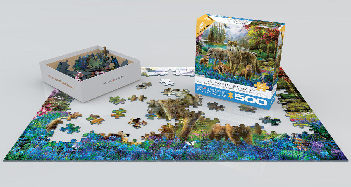 Puzzle: Family Oversize Puzzles - Wolf Lake Fantasy - for just $16.99! 