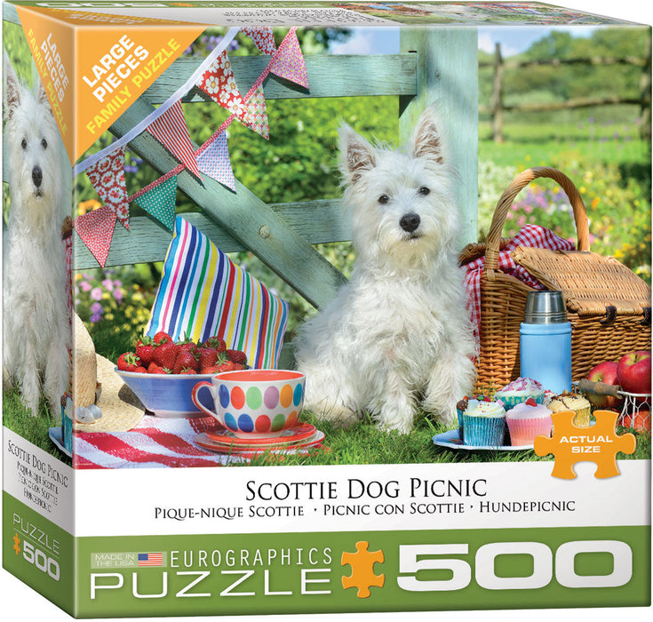 Puzzle: Variety 500 Pieces - Scottie Dog Picnic - for just $16.99! 