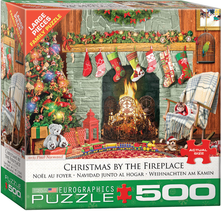 Puzzle: Family Oversize Puzzles - Christmas by the Fireplace - for just $16.99! 